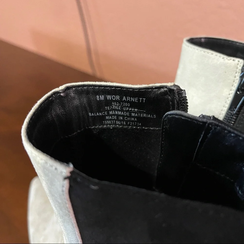 Color Block Suede Ankle Boots - Picture 7 of 7